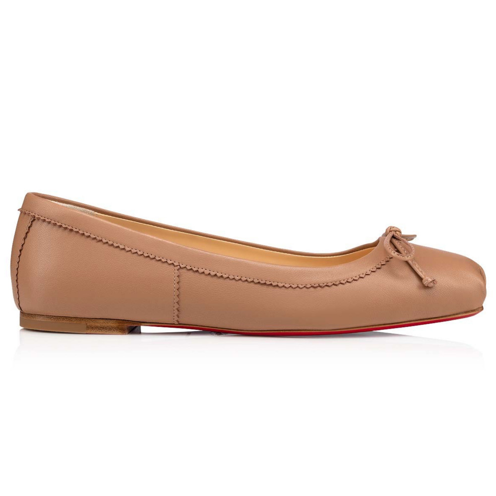 Christian Louboutin Mamadrague Flat Nude Blush Beige Nappa Ballet Ballerina 40 - Picture 12 of 16